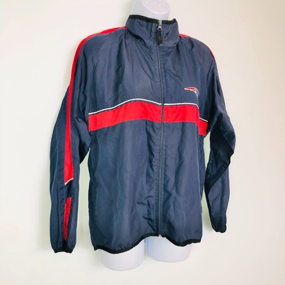 NFL New England Patriots Boys Size L Jacket Navy Blue Windbreaker - Picture 4 of 9